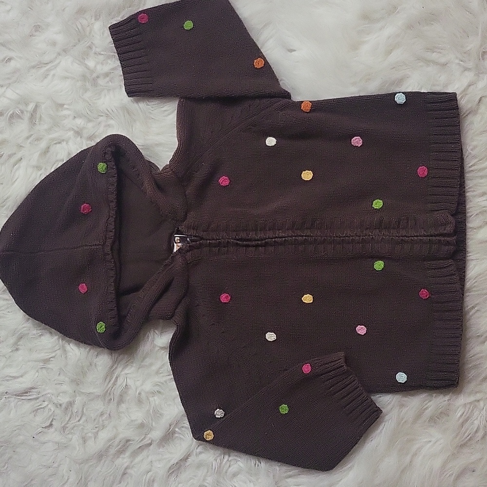 GYMBOREE Toddler girl's polka dot hooded sweater size 2T